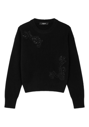Versace embroidered-detail sweater - Black