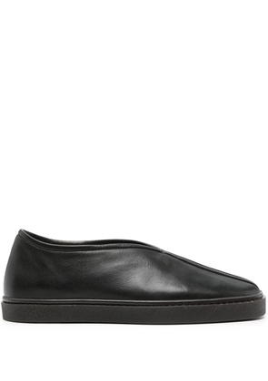 LEMAIRE Piped leather sneakers - Black
