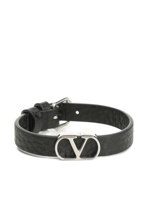 Valentino Garavani v-logo leather bracelet - Black