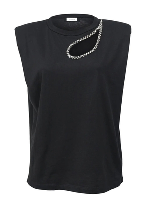SANDRO rhinestone teardrop T-Shirt - Black