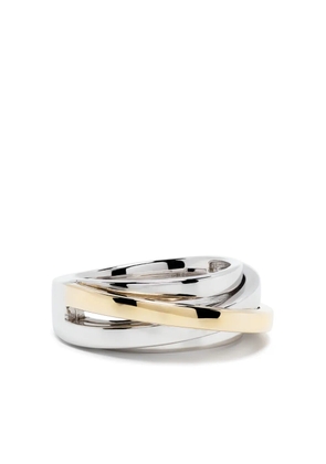 Tom Wood 9K gold and sterling silver Orb Slim Duo ring