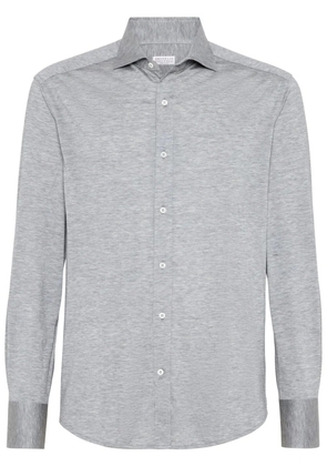 Brunello Cucinelli silk-cotton button-up shirt - Grey