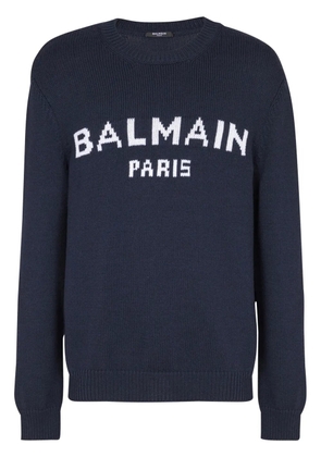 Balmain intarsia-logo sweater - Blue