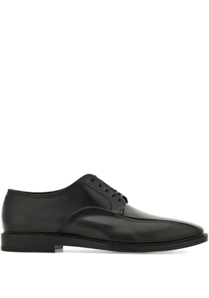 Ferragamo double-stitched leather derby shoes - Black