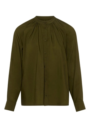 Yves Salomon pleated-neck shirt - Green