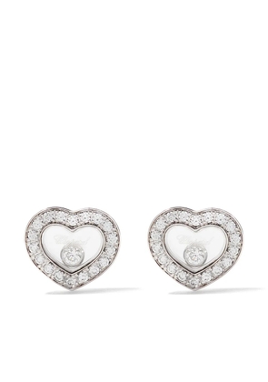 Chopard 18kt white gold Happy Diamonds Icons ear pins - Silver