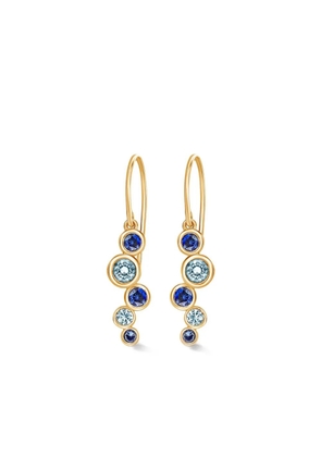DOWER AND HALL 18kt yellow gold Cascade sapphire and aquamarine earrings
