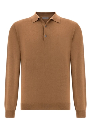 Boggi Milano wool polo sweater - Brown