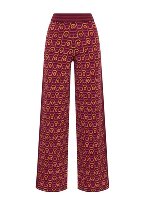 MALIPARMI geometric-pattern wide-leg trousers - Red