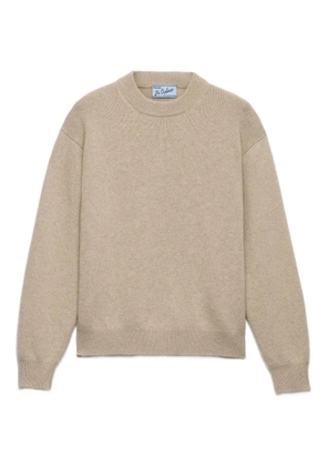 Prada triangle-logo ribbed sweater - Neutrals