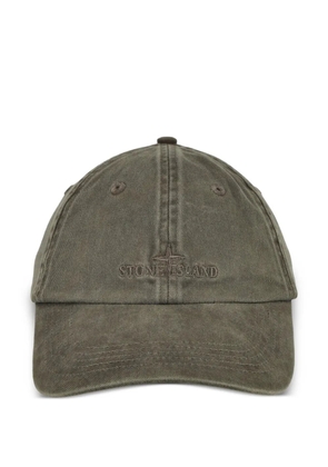 Stone Island embroidered-logo baseball cap - Green