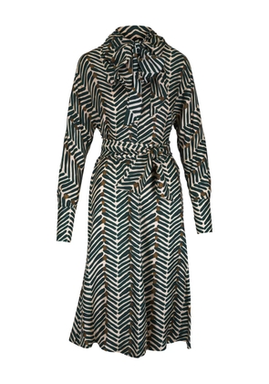 Kiton tie-neck belted midi dress - Green