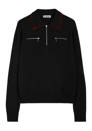 Jil Sander wool polo shirt - Black