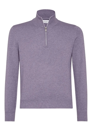 Brunello Cucinelli half-zip cashmere sweater - Purple