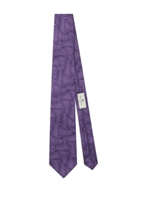 ETRO wave-pattern silk tie - Purple