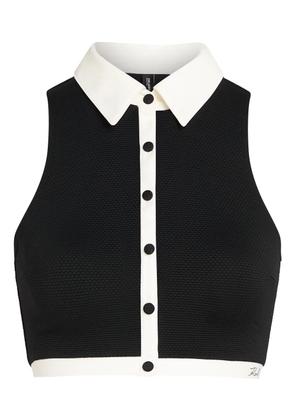 Karl Lagerfeld contrasting-trim swim top - Black
