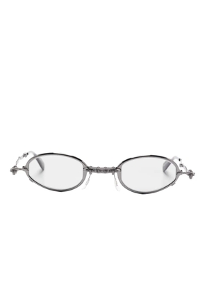 Kuboraum oval-frame glasses - Silver