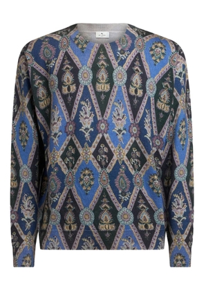 ETRO diamond-motif jacquard sweater - Blue