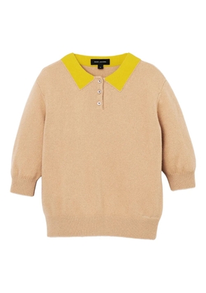 Marc Jacobs contrast-collar wool polo - Brown