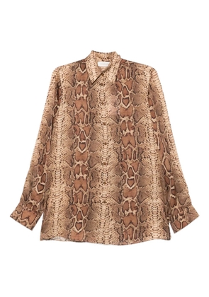 ZIMMERMANN snakeskin-print long-sleeve shirt - Neutrals
