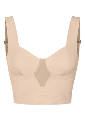 Elisabetta Franchi zigzag topstitching top - Neutrals
