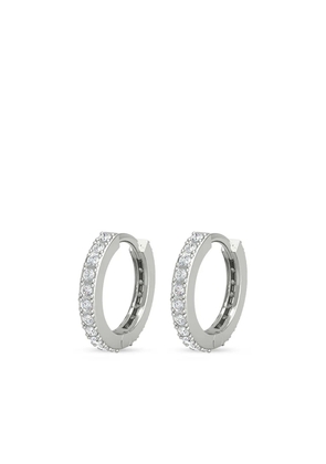 VEYNOU 14kt white gold diamond huggie earrings - Silver