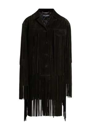Dolce & Gabbana pleated fringe coat - Black