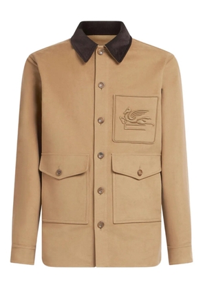 ETRO Pegaso-embroidered cotton jacket - Neutrals