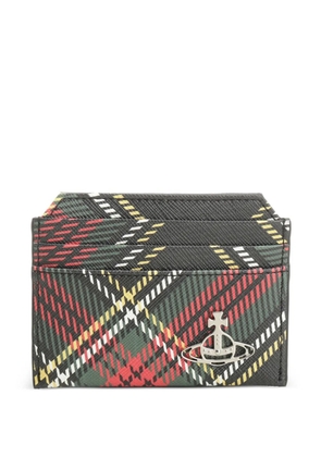 Vivienne Westwood embellished plaid card holder - Black