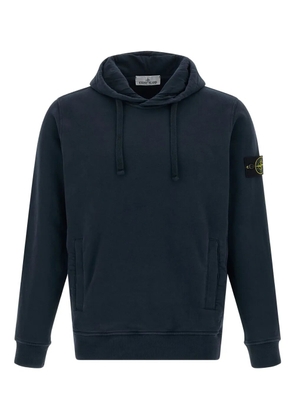 Stone Island logo-badge hoodie - Blue