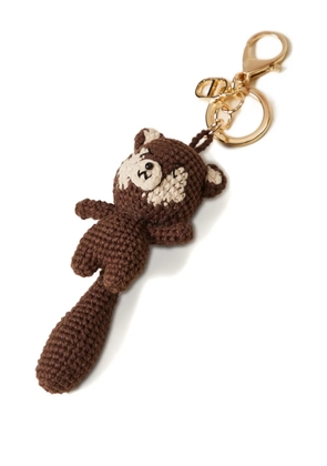 TWINSET crocheted bear keyring - Brown