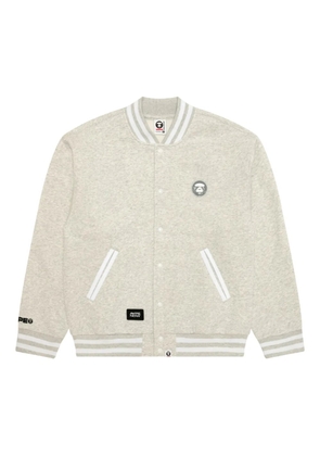 AAPE BY *A BATHING APE® logo-patch buttoned bomber jacket - Grey