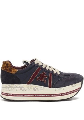 Premiata leopard-print suede sneakers - Blue