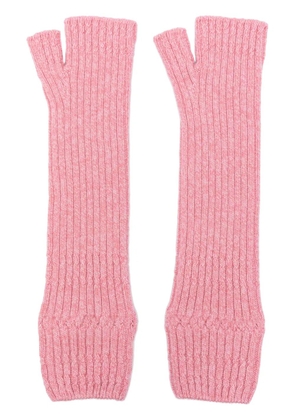 Barrie cashmere fingerless gloves - Pink