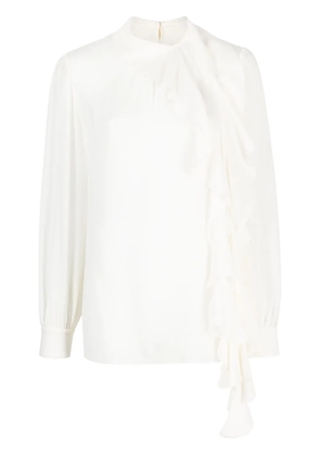 Dolce & Gabbana frilled-trim silk blouse - White