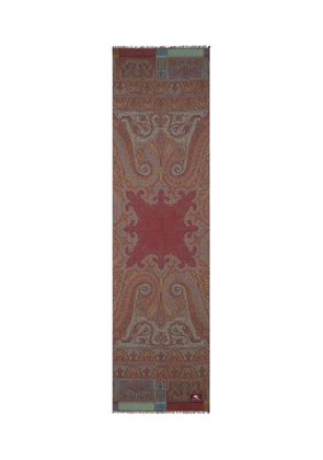 ETRO paisley jacquard scarf - Red