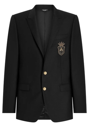 Dolce & Gabbana logo-appliqué blazer - Black