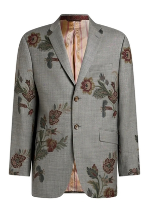 ETRO floral-print single-breasted jacket - Grey