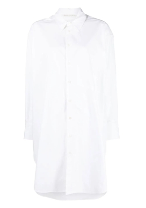 Palm Angels rhinestone logo shirt dress - White