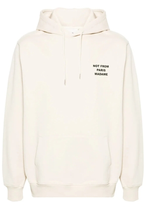 Drôle De Monsieur logo-print cotton hoodie - Neutrals