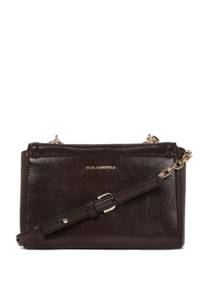 Karl Lagerfeld small K/Autograph naplak crossbody bag - Brown