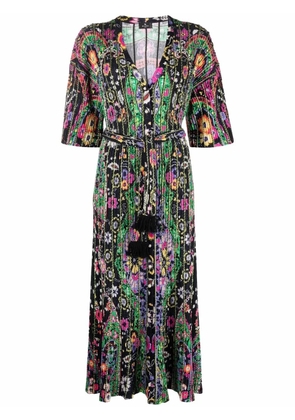 ETRO Ribbed floral-knit dress - Black