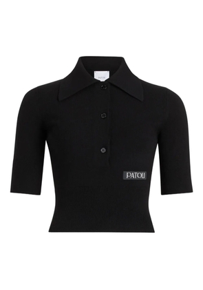 Patou logo-patch polo top - Black