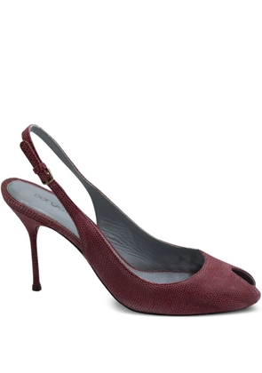 Sergio Rossi Vintage textured slingback sandals - Pink