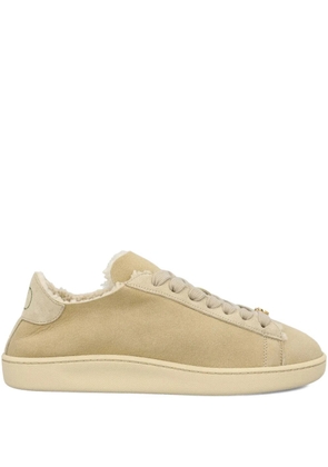Valentino Garavani logo-appliqué suede sneakers - Neutrals
