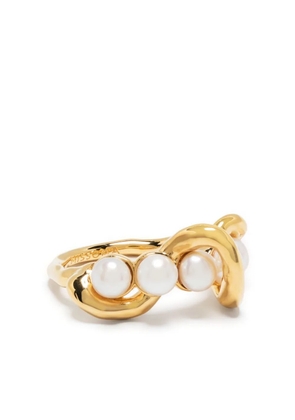 Missoma Molten pearl twisted stacking ring - Gold