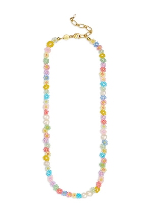 Anni Lu beaded flower-motif necklace - Neutrals