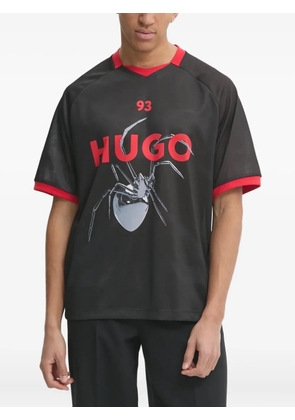 HUGO spider-print mesh T-shirt - Black