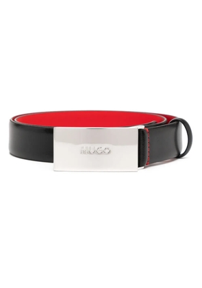 HUGO logo-buckle belt - Black