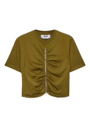 MSGM zip-detail T-Shirt - Green